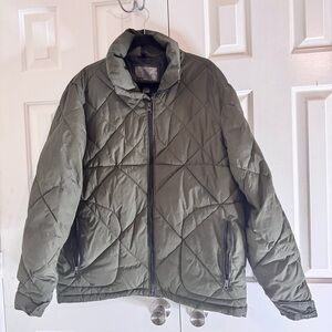 Old Navy Olive Green Quilted Puffer Jacket Women’s Size Large Lightweight